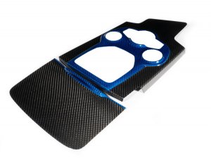 Alfa Romeo Giulia Center Console Trim - Carbon Fiber - Center Tunnel Trim - Blue Candy Details - Pre '20 Models